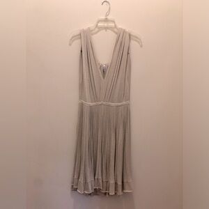 NWT IISLI Fan Dress Metallic Gold Designer Midi Dress size Medium